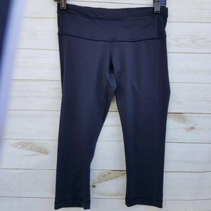 Lululemon Wunder Under crop 6 black luon EUC